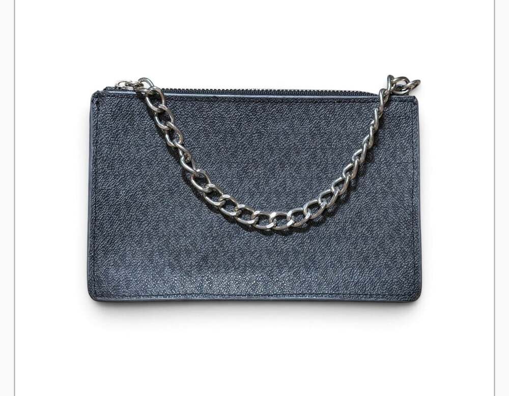 Michael Kors Black Leather Wristlet with Chain